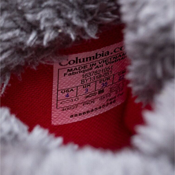 Columbia Youth 4 Bugaboot Gray Shearling Lace Up Waterproof Snow Boots - Picture 5 of 6